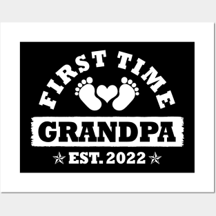 First Time Grandpa Est 2022 Funny New Grandpa Gift Posters and Art